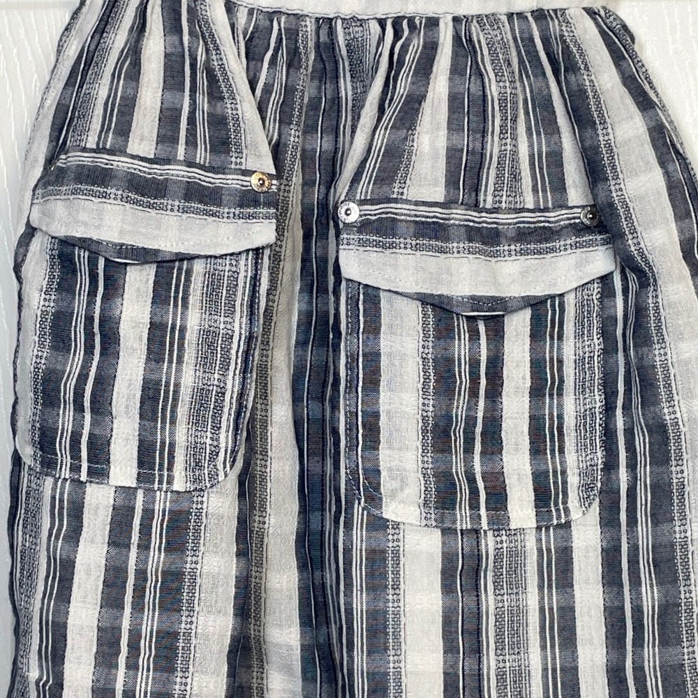 Guess‎ Kids Dress Girls M 10-12 Gray White Plaid Smocked Cargo Sundress - Picture 7 of 12